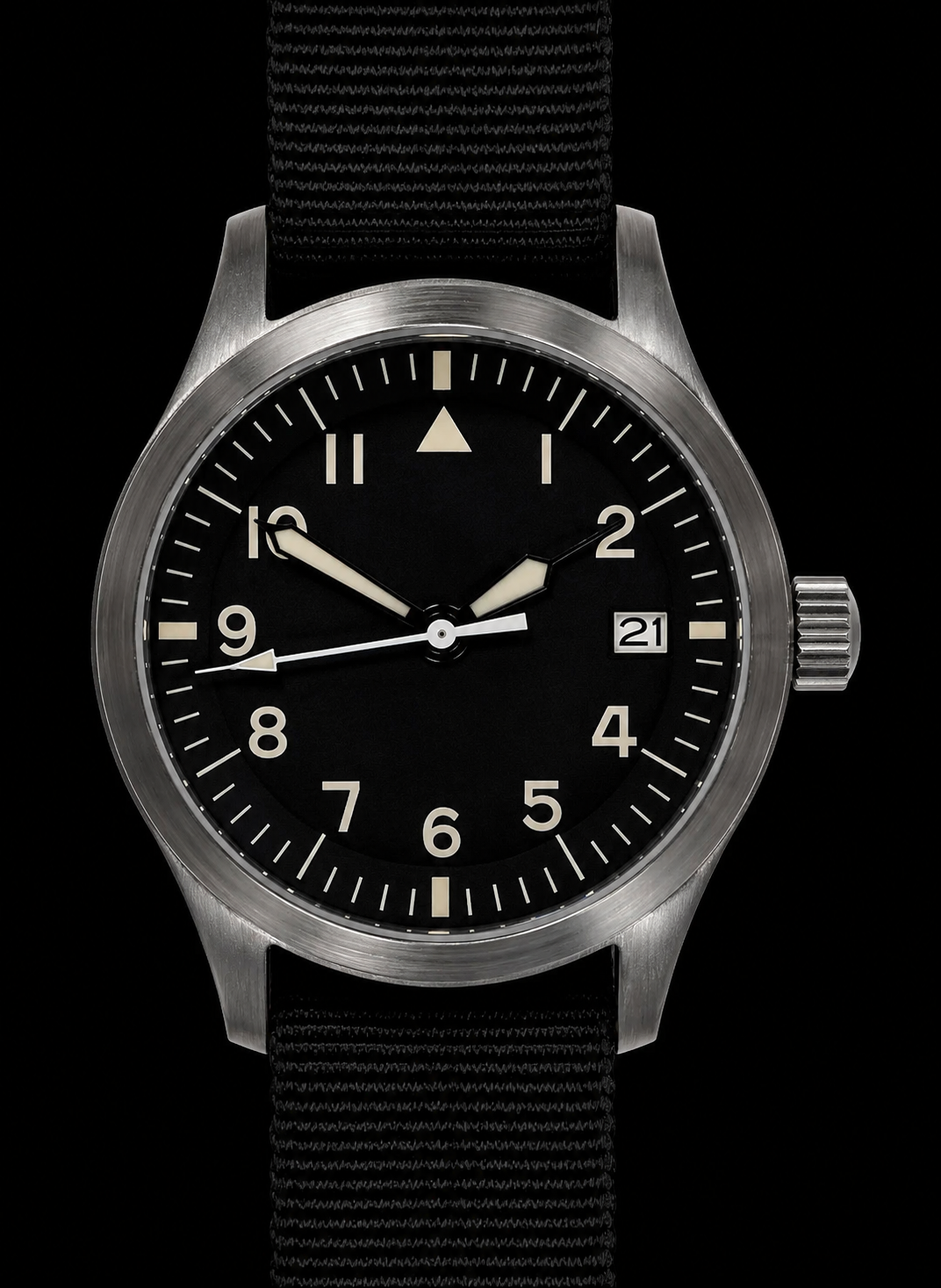 MWC Mk III Stainless Steel 1950's Pattern 100m Water Resistant Automatic Military Watch with Sapphire Crystal (Unbranded Variant)