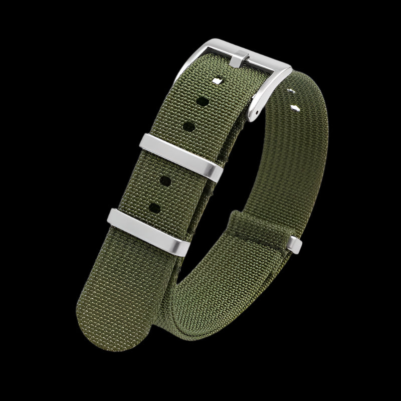 20mm Ribbed Army Green NATO Military Watch Strap
