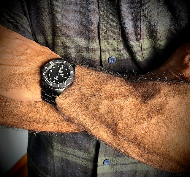 MWC 24 Jewel 300m Automatic Divers Watch with PVD Bracelet, Ceramic Bezel and Sapphire Crystal