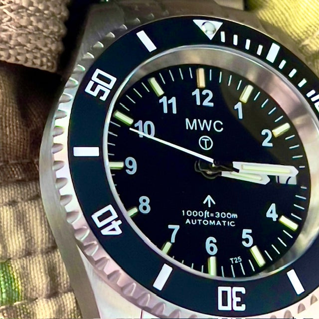 MWC 24 Jewel 300m Automatic Military Divers Watch with Tritium GTLS Tubes for Enhanced Nighttime Performance