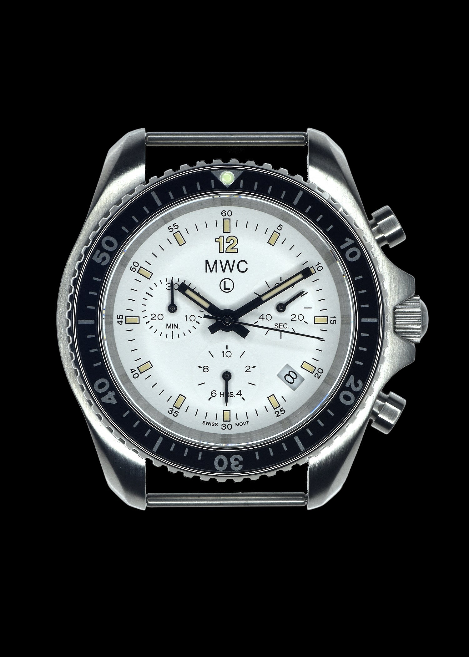 MWC NATO Pattern Stainless Steel Military Pilots Chronograph with Sapphire Crystal and Swiss Ronda Movement