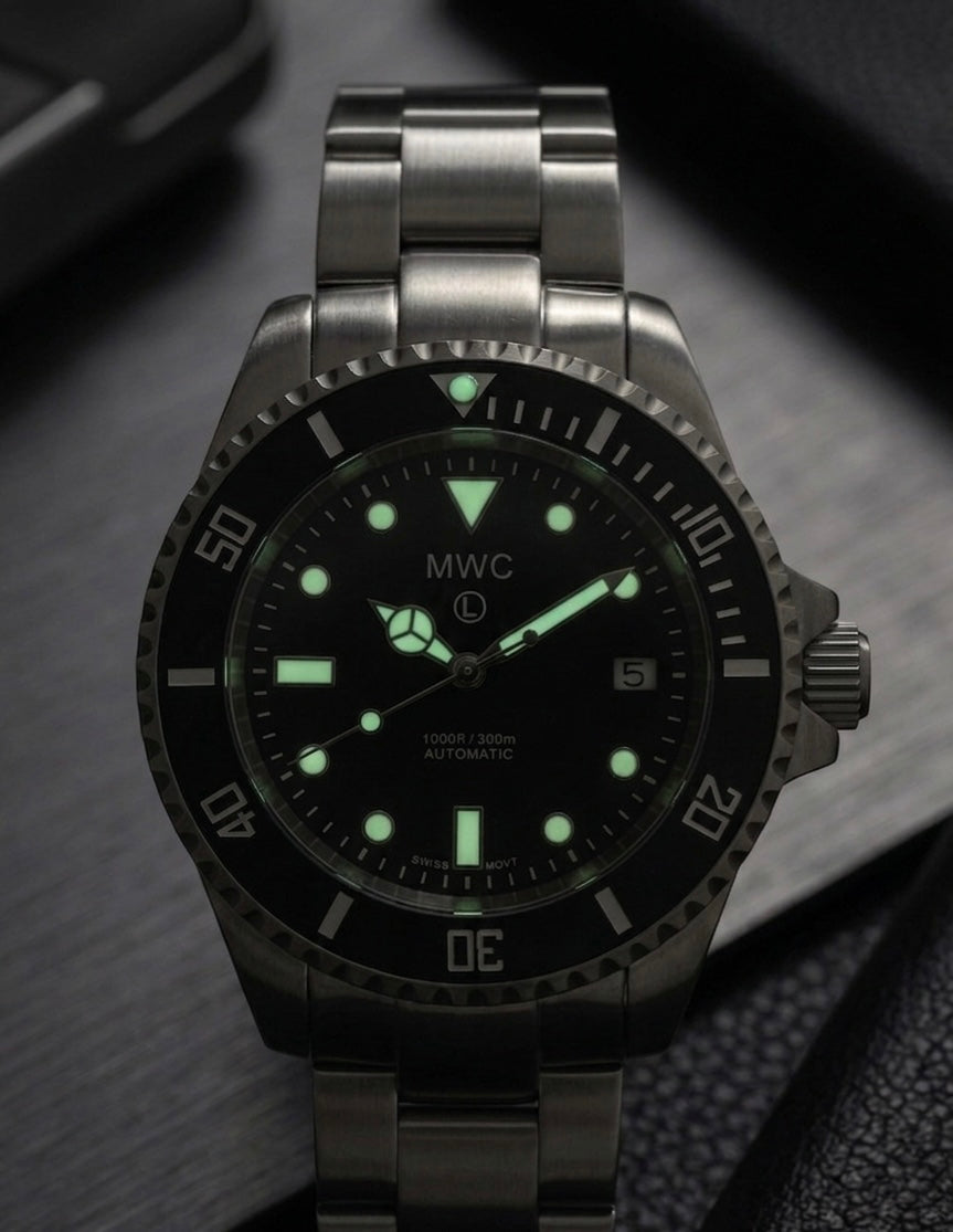 MWC Professional Military Diver 300m – Swiss Sellita SW200 Automatic, Sapphire Crystal, Ceramic Bezel & Steel Bracelet