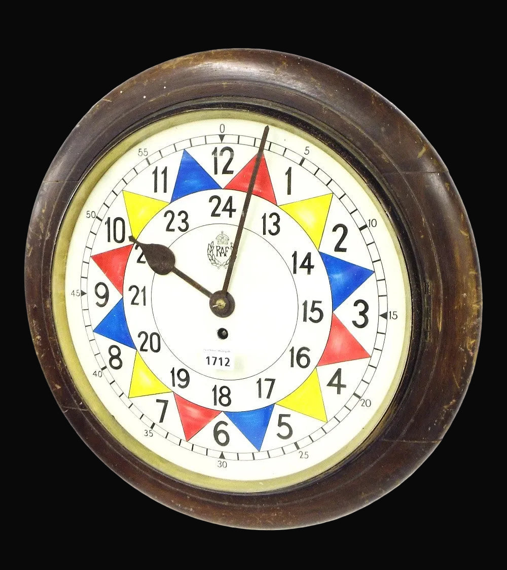 RAF 1940 "Battle of Britain" Pattern Replica Sector Wall Clock with Silent Quartz Movement and Sweep Second hand (Size 12" / 30.5cm)
