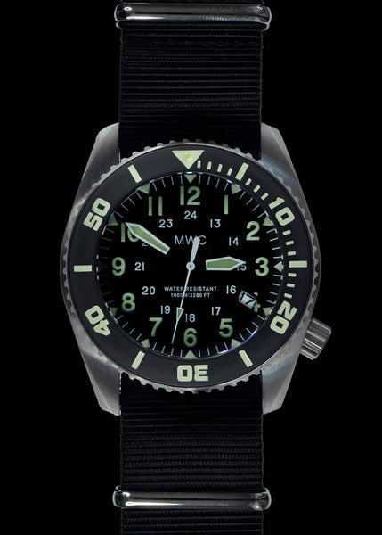 MWC "Depthmaster" 100atm / 3,280ft / 1000m Water Resistant Military Divers Watch in Stainless Steel Case with Helium Valve (Quartz)