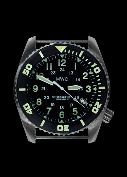 MWC "Depthmaster" 100atm / 3,280ft / 1000m Water Resistant Military Divers Watch in Stainless Steel Case with Helium Valve (Quartz)