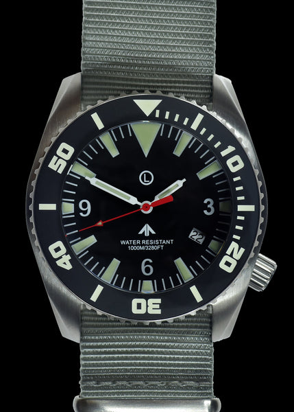 MWC "Depthmaster" 100atm / 3,280ft / 1000m Water Resistant Military Divers Watch in Stainless Steel Case with Helium Valve (Quartz)