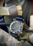 MWC "Depthmaster" 100atm / 3,280ft / 1000m Water Resistant Military Divers Watch in a Stainless Steel Case with GTLS and Helium Valve (10 Year Battery Life)