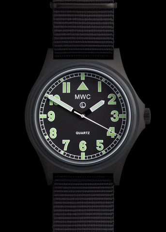 MWC G10 100m / 330ft Water resistant Black PVD Steel Military Watch with Sapphire Crystal - NATO Stock Number: NSN 6645-99-493-1283