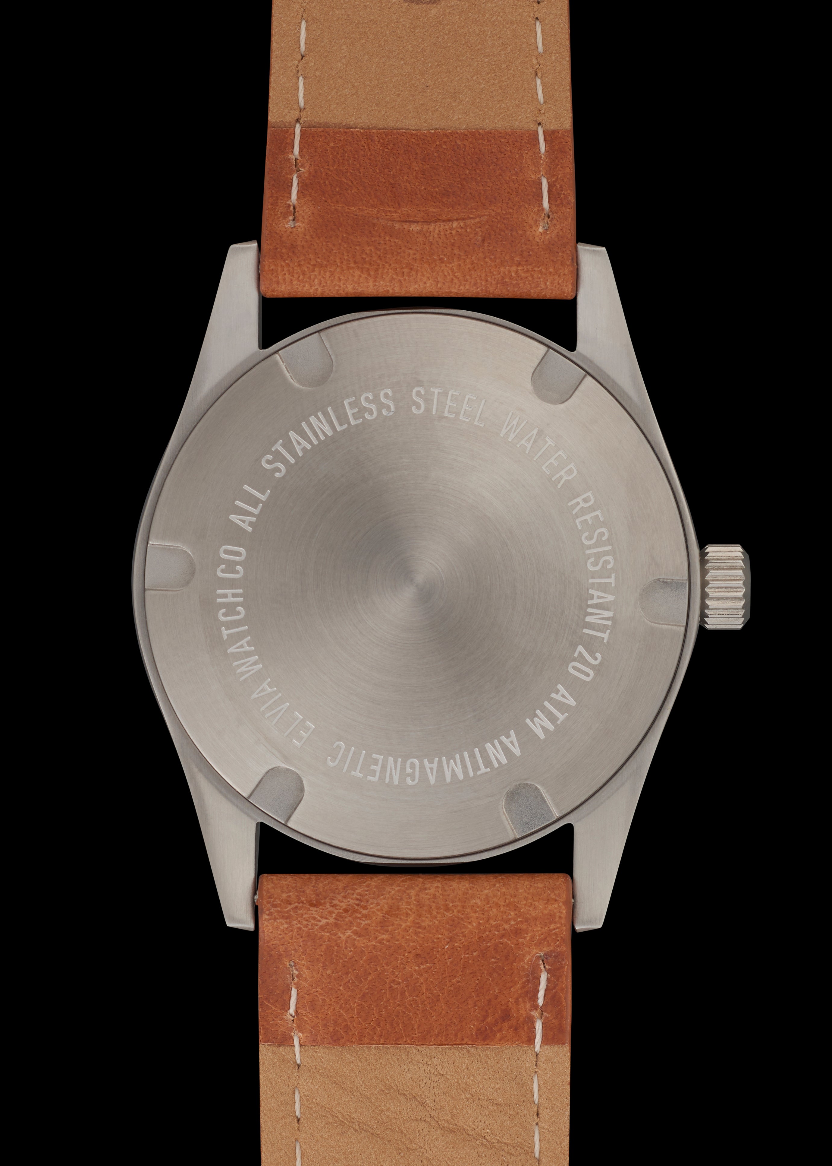 Elvia 1950s Pattern 25 Jewel Automatic, 200m Water Resistant Watch with Retro Luminous Paint, Sapphire Crystal and Calf Leather Strap