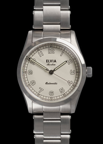 Elvia 1950s Pattern 25 Jewel Automatic, 200m Water Resistant Watch with Retro Luminous Paint, Sapphire Crystal and a Retro 1950s Style Bracelet