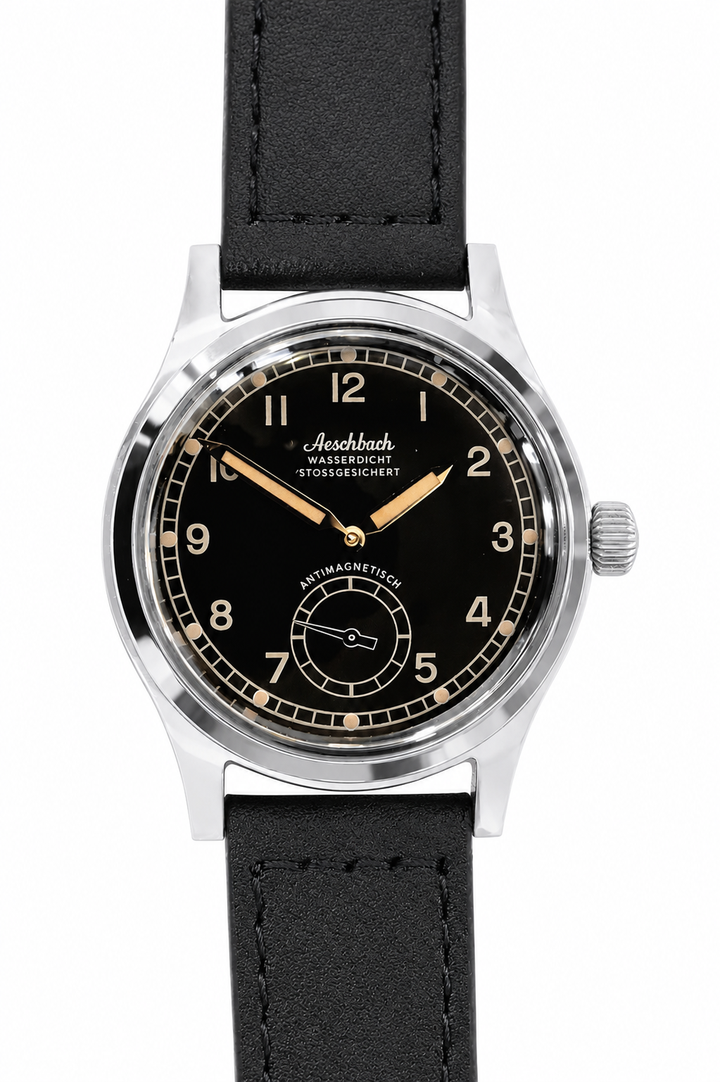 Aeschbach WW2 Pattern Germany Luftwaffe / Reichsluftfahrtministerium (RLM) Pilots Watch with Sapphire Box Crystal and 21 Jewel Automatic Mechanical Movement