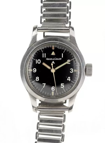 A-11 1940s WWII Pattern Automatic Military Watch With Shatter and Scratch Resistant Box Sapphire Crystal on Matching Retro "Bonklip" Pattern Bracelet with an Additional Canvas Strap