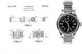 A-11 1940s WWII Pattern Automatic Military Watch With Shatter and Scratch Resistant Box Sapphire Crystal on Matching Retro "Bonklip" Pattern Bracelet with an Additional Canvas Strap