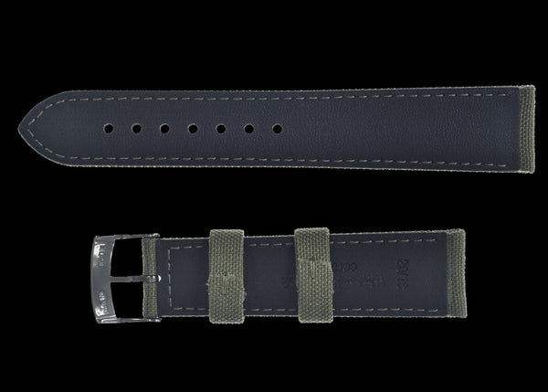 2 Piece Retro Pattern 20mm Canvas Military Watch Strap in Olive Drab - The Ideal Durable Fabric Strap for Military Watches