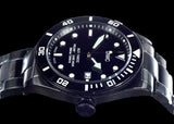 MWC Swiss Made 500m (1640ft) Water Resistant Automatic Divers Watch in Black PVD Stainless Steel With Sapphire Crystal, Ceramic Bezel and Helium Valve