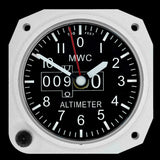 Limited Edition Replica Altimeter Instrument Desk Clock in Aluminium Finish