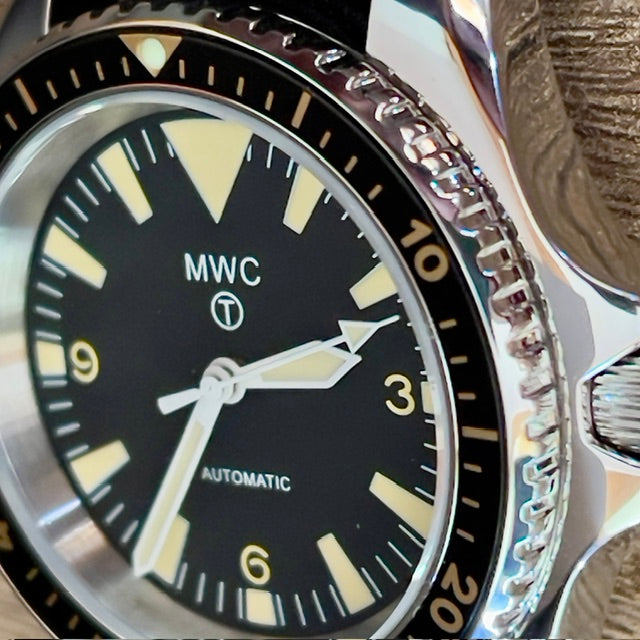MWC 1970s Pattern Automatic Military Divers Watch with Chromed Case and Sapphire Crystal - Limited Edition of 250 Pieces - Ex Photographic Sample Reduced to Clear