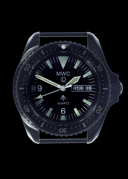 MWC 1999-2001 Pattern Quartz Day/Date Military Divers Watch in Covert Black PVD with Sapphire Crystal