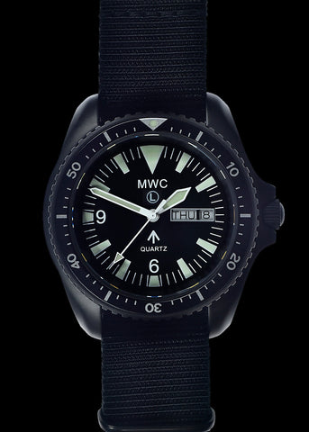 MWC 1999-2001 Pattern Quartz Day/Date Military Divers Watch in Covert Black PVD with Sapphire Crystal