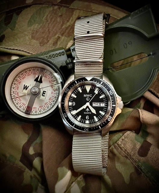 MWC 1999-2001 Pattern Quartz Day/Date Military Divers Watch with Stainless Steel Case and Sapphire Crystal
