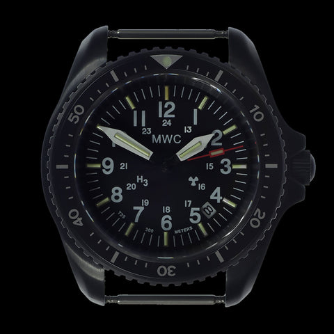 MWC Automatic Black PVD Military Divers Watch  - Tritium / GTLS Illumination, Sapphire Crystal and 60 Hour Power Reserve