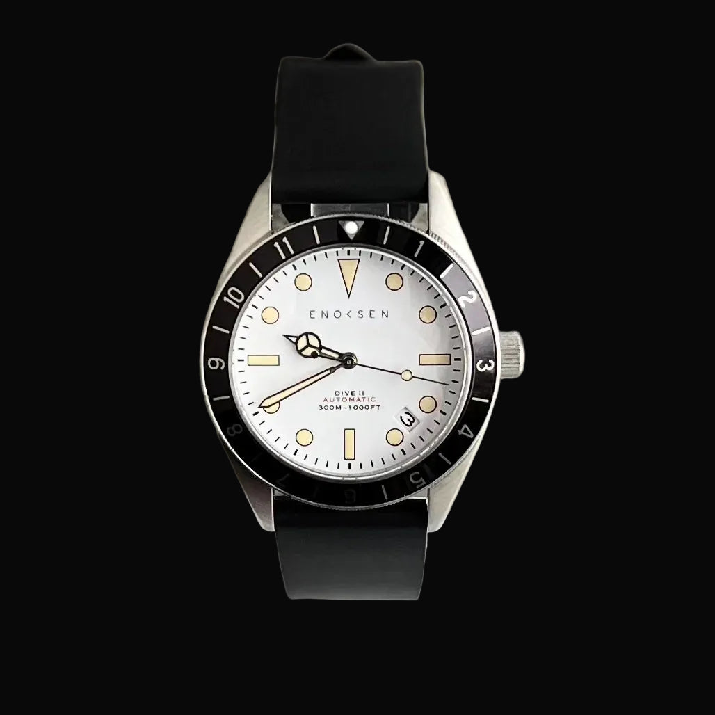 Enoksen Automatic Dive Watch - White Dial Edition ◇ 39mm