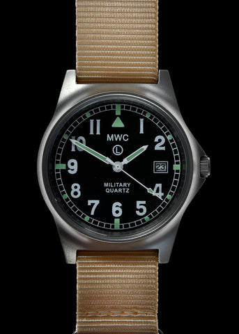 MWC G10 LM Stainless Steel Military Watch (Desert Strap) With Date Window