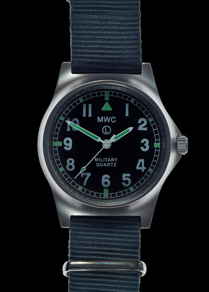 MWC G10 LM Non Date Stainless Steel Military Watch (Grey Strap)