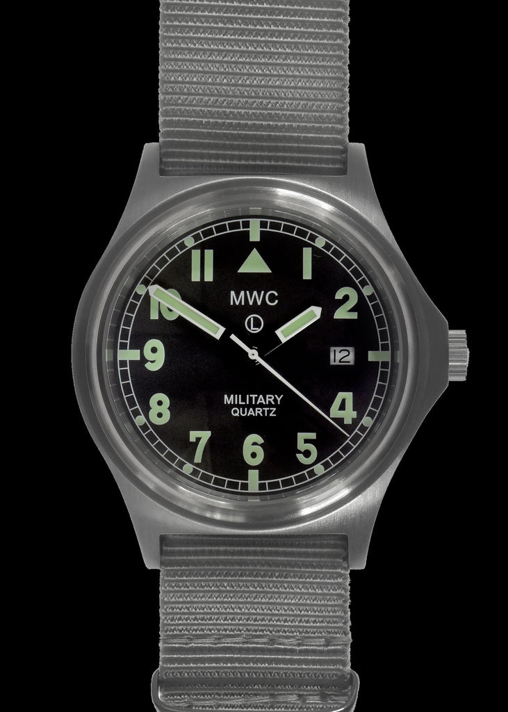 MWC G10 50m (165ft) Water Resistant NATO Pattern Military Watch with Satin Case Finish, Fixed Strap Bars and 60 Month Battery Life