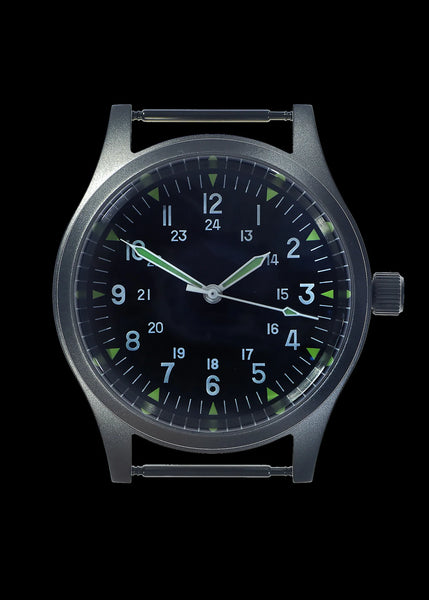 GG-W-113 U.S 1960s Pattern Military Watch with Shatter and Scratch Resistant Sapphire Box Crystal (automatic)