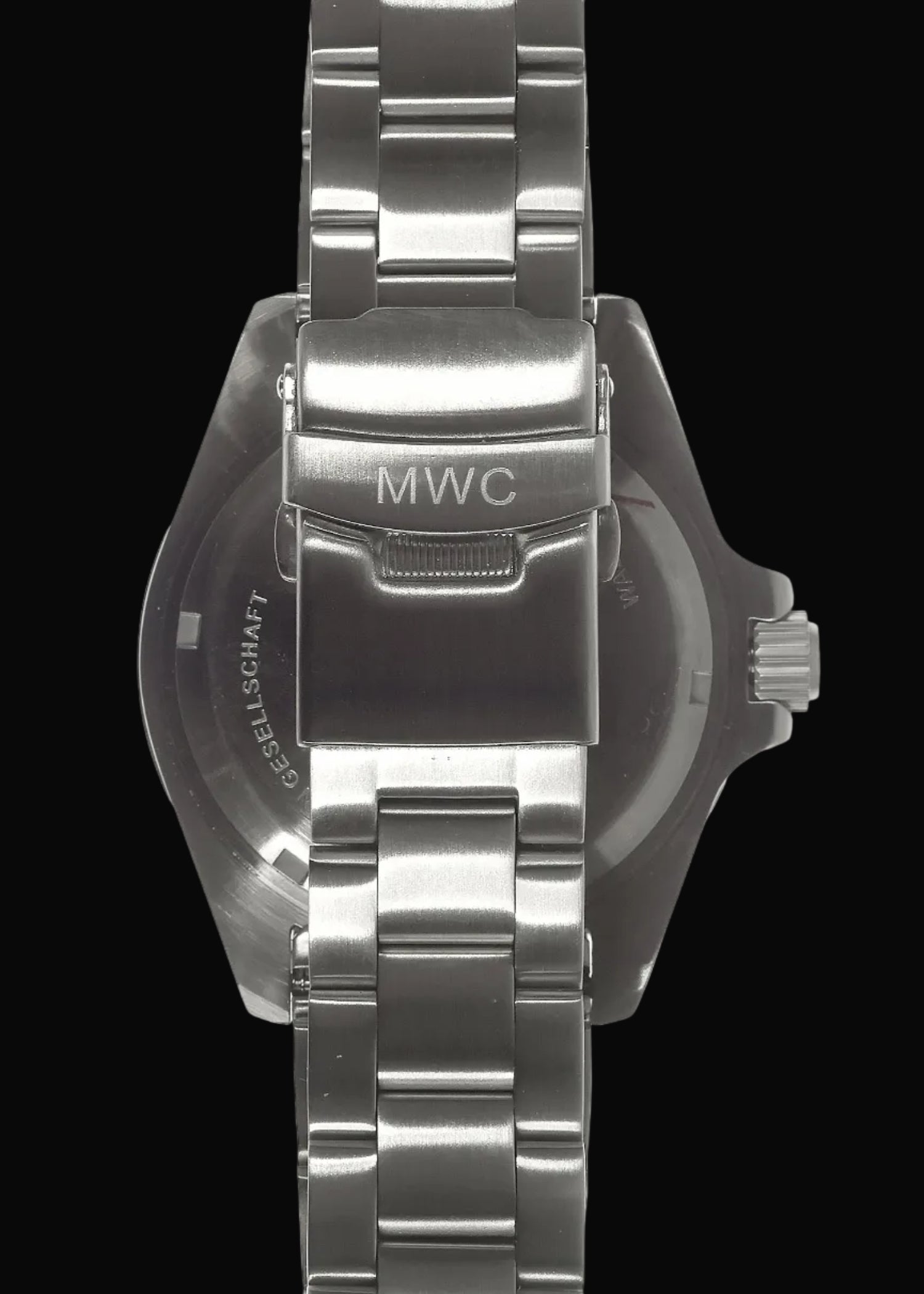 MWC 24 Jewel 1980 Pattern 300m Automatic Military Divers Watch with Sapphire Crystal and Ceramic Bezel on a Matching Stainless Steel Bracelet (With Date)