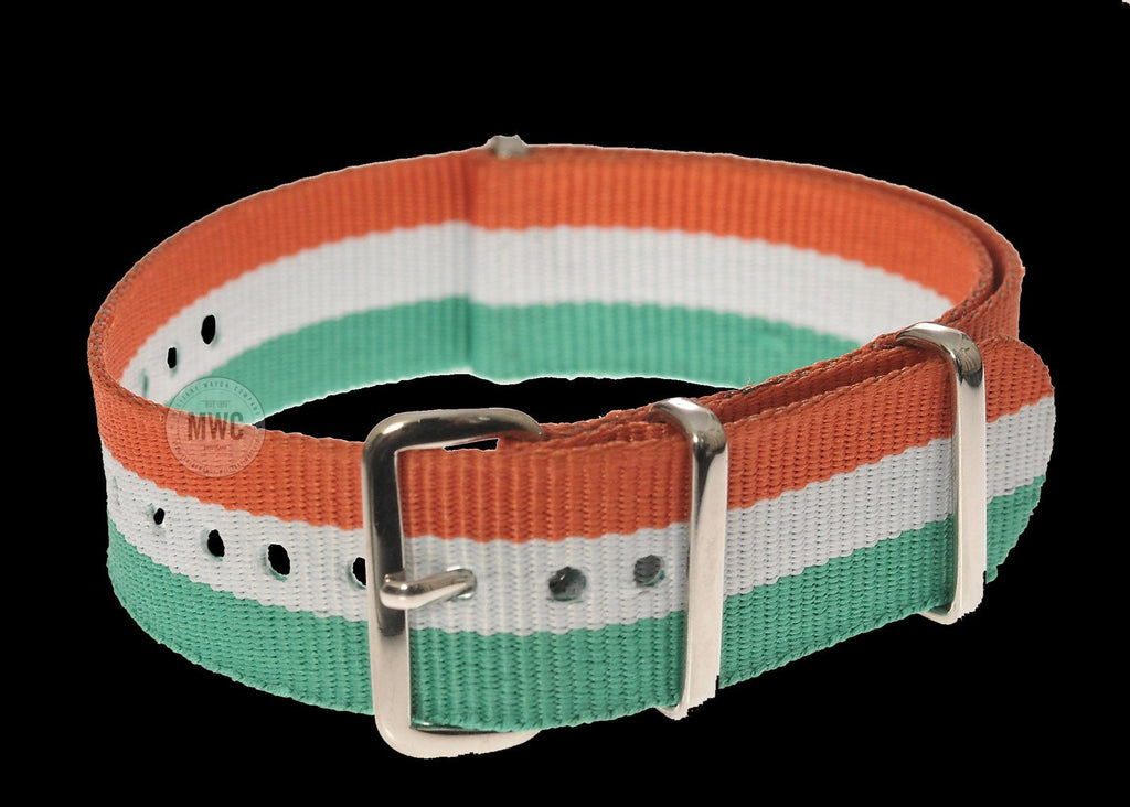 Ireland 18mm "Orange, White and Green" NATO Military Watch Strap