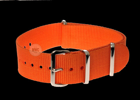 22mm Orange "High Visibility" SAR NATO Military Watch Strap