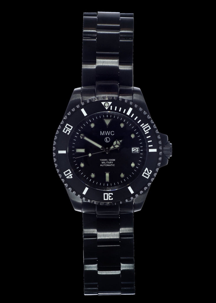 MWC 24 Jewel 300m Automatic Divers Watch with PVD Bracelet, Ceramic Bezel and Sapphire Crystal