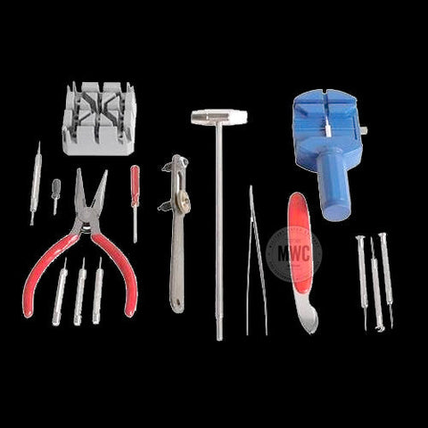 16 Piece Clock And Watch Repair Kit