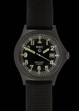 MWC G10 100m PVD Stealth Military Watch with Fixed Strap Bars, 10 Year Battery Life, Screw Crown & Caseback