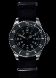MWC 24 Jewel U.S Pattern 300m Automatic Military Divers Watch with Sapphire Crystal and Ceramic Bezel on a NATO Webbing Strap