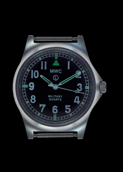 MWC G10 LM Stainless Steel Non Date Military Watch (Olive Green Strap)