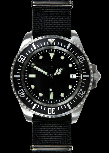 MWC 24 Jewel 300m Water Resistant 24 Jewel Automatic Military Specification Divers Watch with Sapphire Crystal on NATO Strap (Sterile)