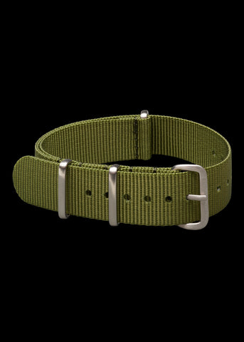 20mm Ribbed Army Green NATO Military Watch Strap