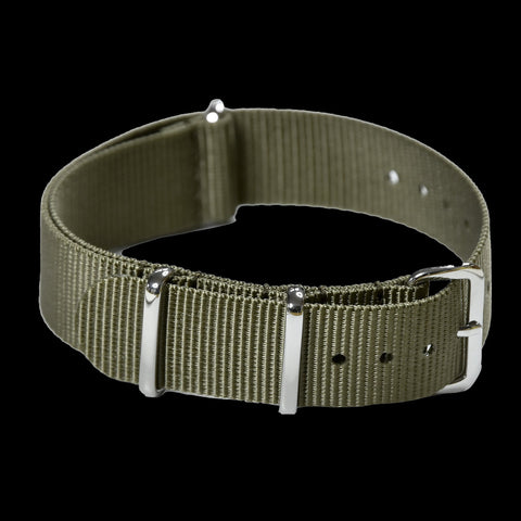 20mm Ribbed Army Green NATO Military Watch Strap