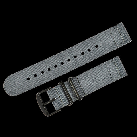 22mm Ribbed Army Green NATO Military Watch Strap