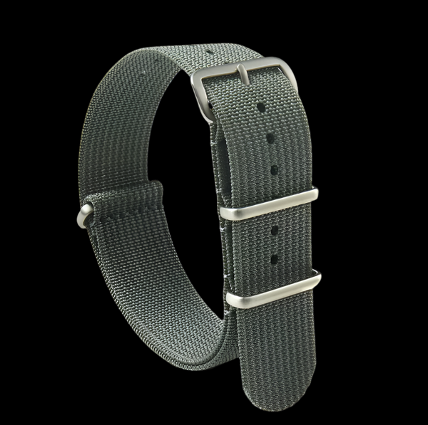 18mm Ribbed Grey NATO Military Watch Strap