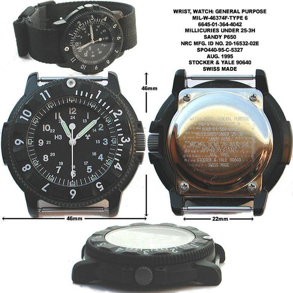 MWC P656 Latest Model Titanium Tactical Series Watch with GTLS Tritium and Ten Year Battery Life (Date Version)