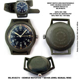 MWC Classic 1960s/70s Pattern Matt Black Vietnam Watch on Matching Webbing Strap