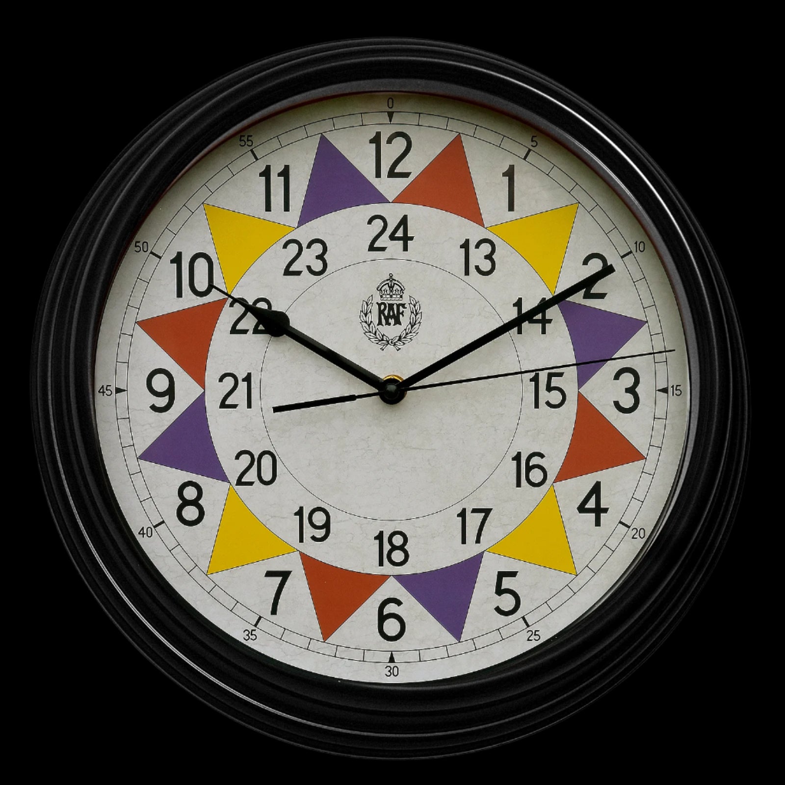 RAF 1940 "Battle of Britain" Pattern Replica Sector Wall Clock with Silent Quartz Movement and Sweep Second hand (Size 12" / 30.5cm)