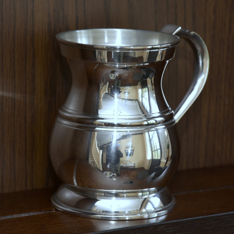 James Yates One Pint 19th Century Pattern Pewter Baluster Tankard - This is an exact remake of the manufacturers original