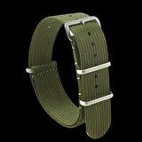 20mm Ribbed Army Green NATO Military Watch Strap