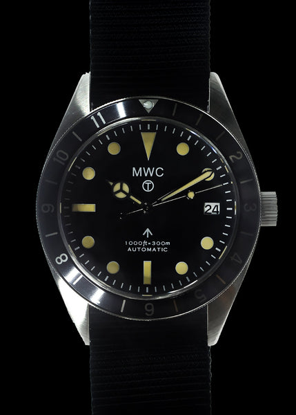 MWC Classic 1960s Pattern Dual Time Zone Automatic Divers Watch with Retro Luminous Paint and Sapphire Crystal