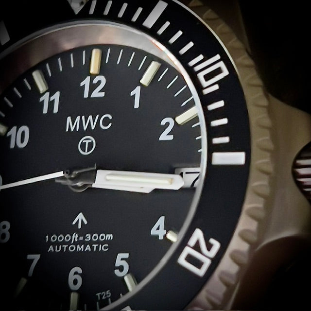 MWC 24 Jewel 300m Automatic Military Divers Watch with Tritium GTLS Tubes for Enhanced Nighttime Performance